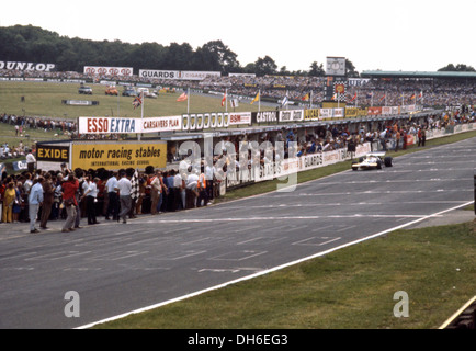 GP von Großbritannien mit Jack Brabham in seinem Brabham-Cosworth BT33 endet 2. nach Jochen Rindt. Brands Hatch, England 17. Juli 1970. Stockfoto