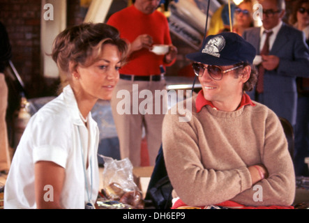 Niki Lauda mit seiner Frau Marlene in der Ferrari-Gruben im Jahr 1976. Stockfoto