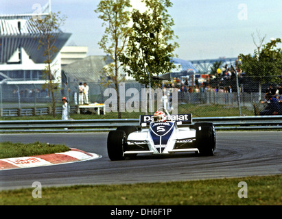 Nelson Piquet in einem Brabham BT49 in den GP von Kanada, Montreal, Kanada 1981. Stockfoto