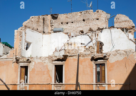 beschädigte Gebäude, Erdbeben, 6. April 2009, l ' Aquila, Abruzzo, Italien, Europa Stockfoto