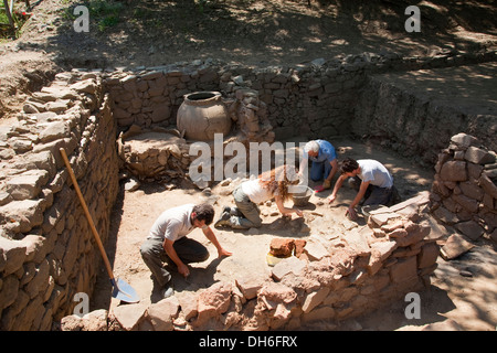 Ausgrabungen, Poggiarello Renzetti, Domus dei Dolia, archäologische Zone, Vetulonia, Grosseto, Toskana, Italien, Europa Stockfoto