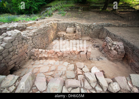 Ausgrabungen, Poggiarello Renzetti, Domus dei Dolia, archäologische Zone, Vetulonia, Grosseto, Toskana, Italien, Europa Stockfoto