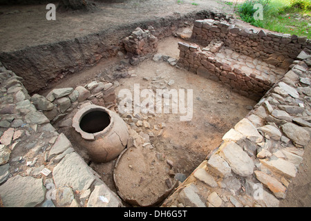 Ausgrabungen, Poggiarello Renzetti, Domus dei Dolia, archäologische Zone, Vetulonia, Grosseto, Toskana, Italien, Europa Stockfoto