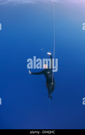 Freediver, Ägäis, Insel Symi, Griechenland Stockfoto