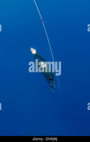 Freediver, Ägäis, Insel Symi, Griechenland Stockfoto