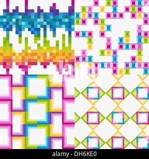 Vektor-Set von abstrakten bunten Kacheln Hintergründe Stockfoto