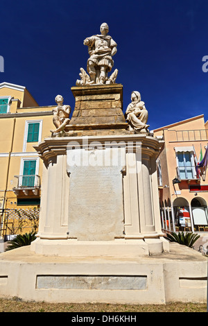 Carlo Emanuele Statue in Carloforte Stockfoto