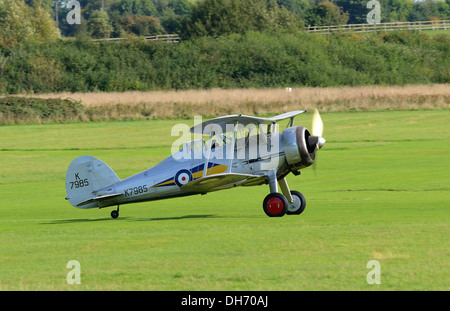 RAF Gloster Gladiator Vintage WW1 und WW2-Doppeldecker aus der Shuttleworth Collection. Oktober fliegende Tag 2003.Biggleswade,UK Stockfoto