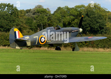 RAF Hawker Sea Hurricane, WW2 Jagdflugzeug aus der Shuttleworth Collection am Oktober Tag 2003, Biggleswade UK fliegen fliegen Stockfoto