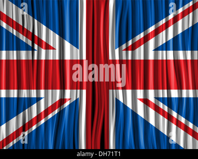 Vektor - britische Flagge winken Stoff Textilhintergrund Stockfoto