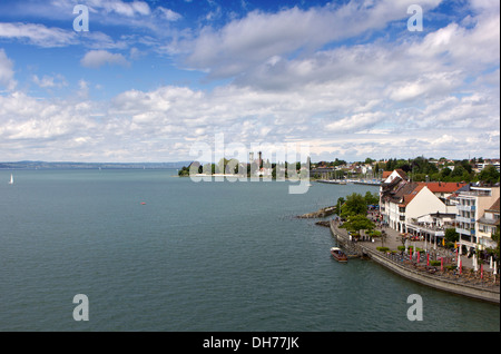 Bodensee mit Blick nach Friedrichshafen Stockfoto