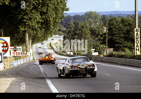 Jean - Claude Aubriet-Jean-Pierre Rouget Chevrolet Corvette, 24 Stunden Rennen von Le Mans, Frankreich 13. Juni 1971 beendete. Stockfoto