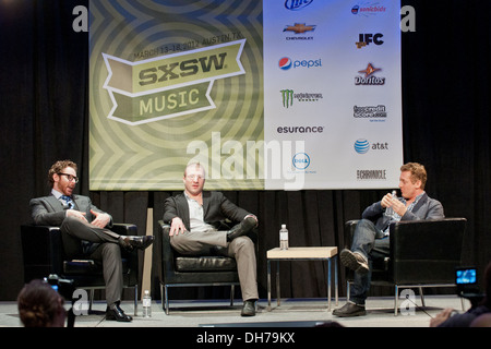 Sean Parker, Shawn Fanning und Alex Winter "heruntergeladen: das SXSW-Interview' beim SXSW Music Festival (South by Southwest) Stockfoto