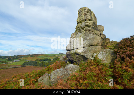 Kopf Stein bei hohlen Wiese - Sheffield, England, UK Stockfoto