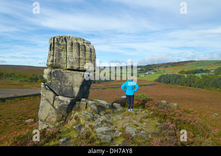 Kopf Stein bei hohlen Wiese - Sheffield, England, UK Stockfoto