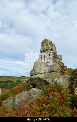 Kopf Stein bei hohlen Wiese - Sheffield, England, UK Stockfoto