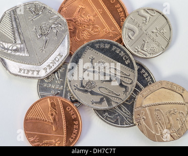 Neuen britischen Münzen Stockfoto