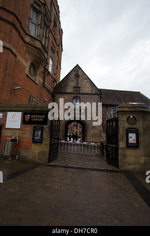 GV der Chetham es School of Music in Manchester. Von Dom Gärten gesehen Stockfoto