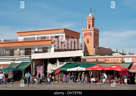 Jamaa el Fna ist ein Quadrat und Marktplatz in Marrakeschs Medina (Altstadt) Quartal Marokko Stockfoto