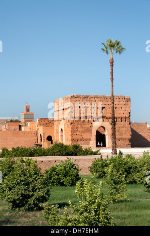 Marrakesch Marokko El Badi Palast in Auftrag gegeben von der Saadian Sultan Ahmad al-Mansur im Jahre 1578 Stockfoto