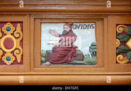 Publius Ovidius Naso oder Ovid 43 v. Chr.-17, ein römischer Dichter, alte Lateinschule 17.Jahrhundert, Alfeld, Leine, Niedersachsen, Deutschland Stockfoto