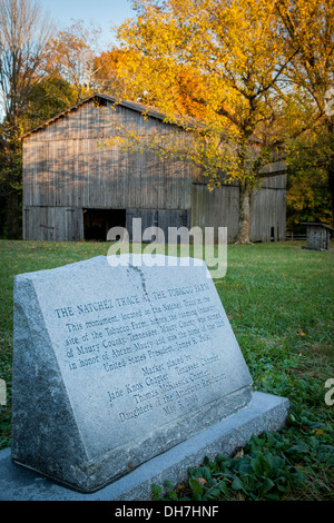 Alte Tabak-Bauernhof entlang der Natchez Trace, Tennessee, USA Stockfoto