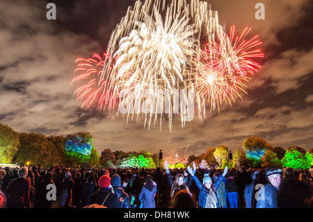 Battersea Park Feuerwerk 2013 in London Stockfoto