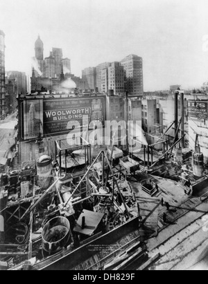 Woolworth Building Stiftungen gemacht 3. März 1911 Stockfoto