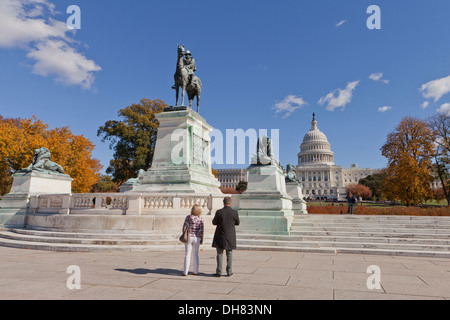 Ulysses S. Grant Memorial auf dem US Capitol Gebäude Gelände - Washington, DC USA Stockfoto