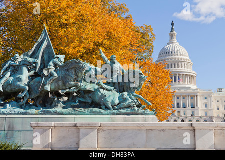 Ulysses S. Grant Memorial auf dem US Capitol Gebäude Gelände - Washington, DC USA Stockfoto