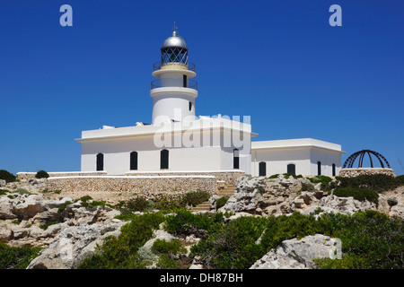 Leuchtturm am Cap de Cavalleria, es Mercadal, Menorca, Spanien Stockfoto