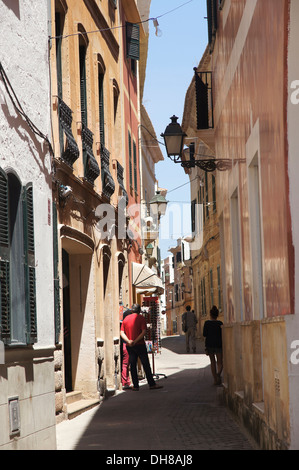 Straßenszene, Ciutadella, Menorca, Spanien Stockfoto