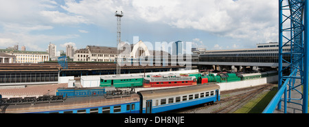 Kiew Central Railroad Station Panorama. Ukraine. Stockfoto