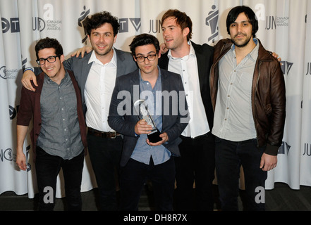 Max Kerman Mike DeAngelis Anthony Carone Nick Dika und Tim Oxford Arkells 2012-JUNO-Gala-Dinner und Auszeichnungen in Ottawa Stockfoto