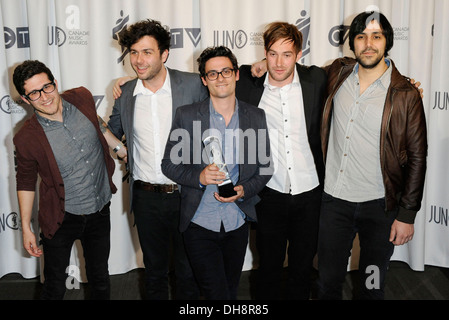 Max Kerman Mike DeAngelis Anthony Carone Nick Dika und Tim Oxford Arkells 2012-JUNO-Gala-Dinner und Auszeichnungen in Ottawa Stockfoto