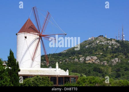 Windmühle, Monte Toro, es Mercadal, Menorca, Spanien Stockfoto