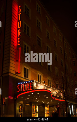 Klassische Kino Sture in Stockholm, Schweden. 1920 unter dem Namen Olympia eröffnet. Stockfoto