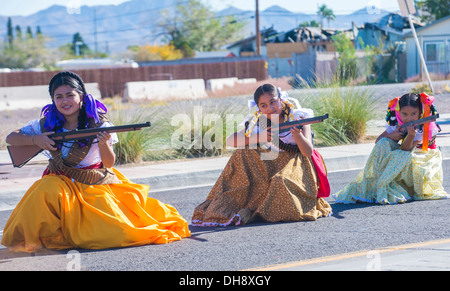 Ein Teilnehmer der 13. jährlichen hispanische International Day Parade in Las Vegas Stockfoto