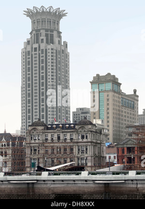 Stadt-Aussicht auf den Bund, einen Bereich des Huangpu District in Shanghai, eine Stadt in China Stockfoto