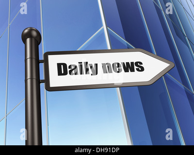 Daily News auf den Aufbau von Hintergrund zu unterzeichnen Stockfoto