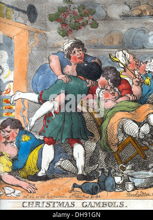 Weihnachten Ranft 1812 eine Gravur des Künstlers Thomas Rowlandson (1756-1827) Stockfoto