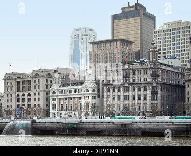 Stadt-Aussicht auf den Bund, einen Bereich des Huangpu District in Shanghai, eine Stadt in China Stockfoto