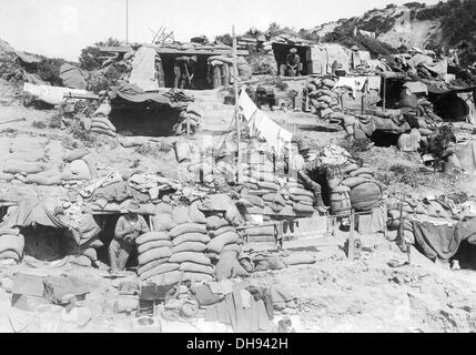 Australische Truppen in den Hang gegraben, Gaba Tepe auf der Halbinsel Gallipoli Stockfoto