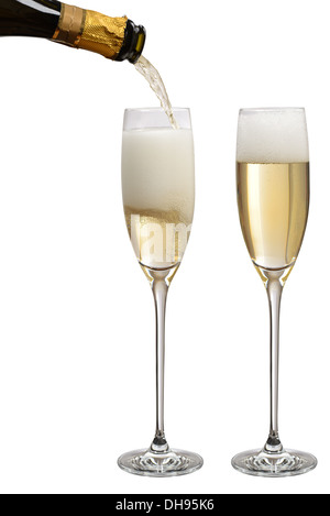Champagner Gläser in Gießen Stockfoto