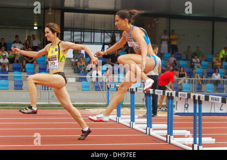 Athleten kämpfen während der Junior nationale Studien in Mallorca, Spanien Stockfoto