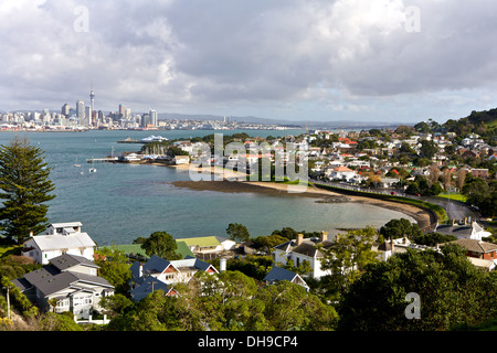 Auckland City, Blick mit Wohngebiet in Neuseeland Stockfoto