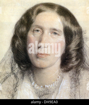 GEORGE ELIOT (1819-1880) englischer Schriftsteller gezeichnet von Frederick Burton im Jahre 1864 Stockfoto