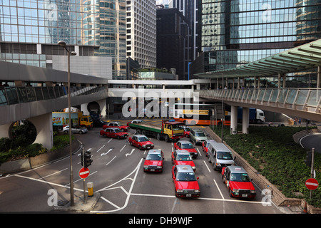 Taxi Zentrum in Hong Kong Stockfoto