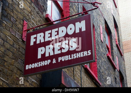 Die Freiheit Presse anarchistischen Verleger und Buchhandlung in Whitechapel, East London. Stockfoto