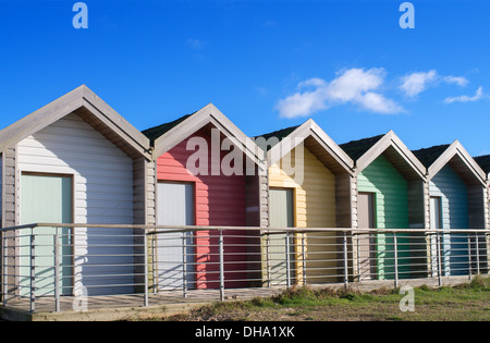 Strand Hütten, Blyth, Northumberland, England, UK Stockfoto